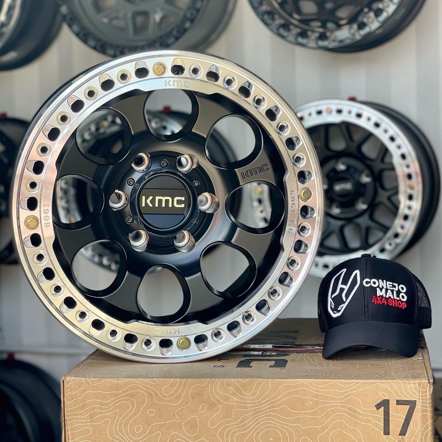 buds_tyres mounting up some KM237 Riot beadlocks in raw machined 