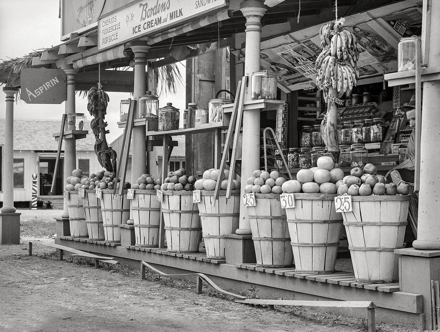 Fruit store. Photo by E.G. Stillman. Japan, around 1890