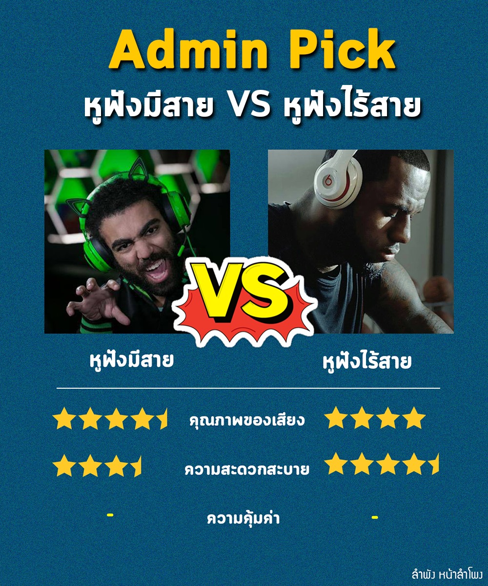 ลำพัง หน้าลำโพง - Admin Pick: หูฟังมีสาย VS หูฟังไร้สาย...
