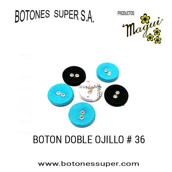 BOTON DOBLE OJILLO EN TAMAÑOS # 24, #... - Botones Super S.A.