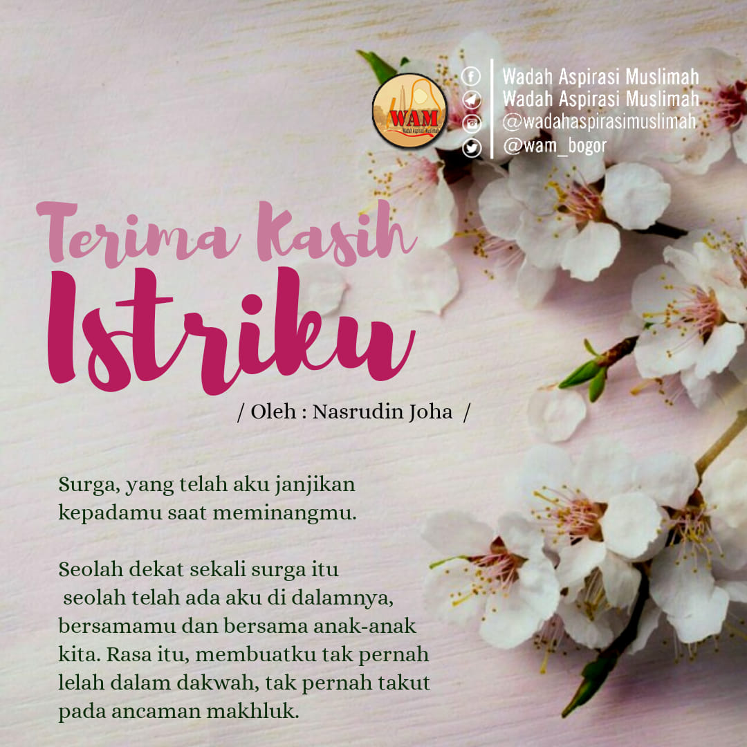 Terima Kasih Istriku Risalah Wadah Aspirasi Muslimah Facebook