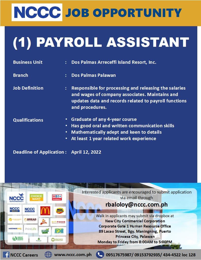 NCCC Mall Palawan - NCCC Mall Palawan is hiring! For interested ...