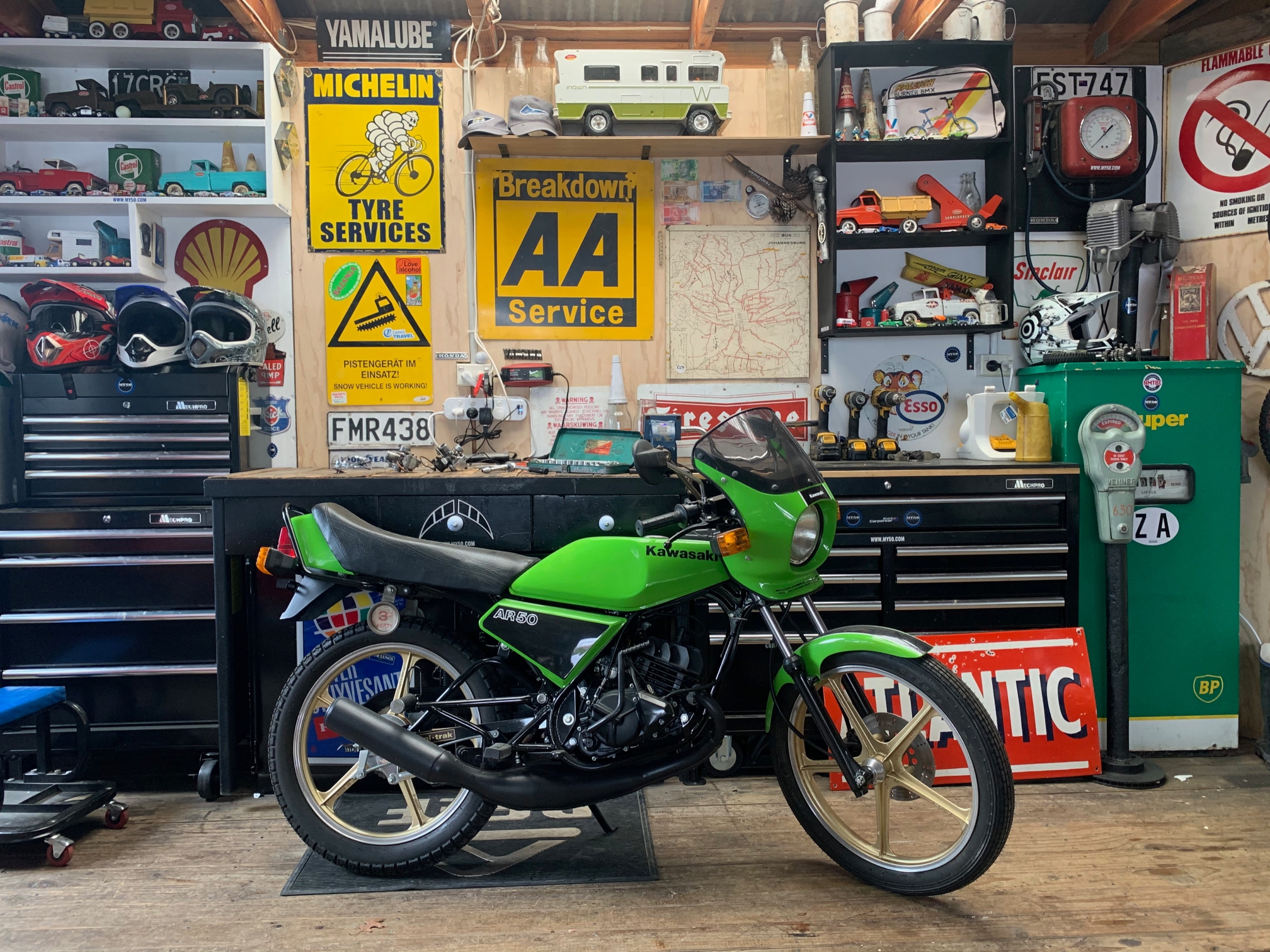 Ad - Kawasaki AR50 fitted with AR80 engine with Autisa 93cc kit