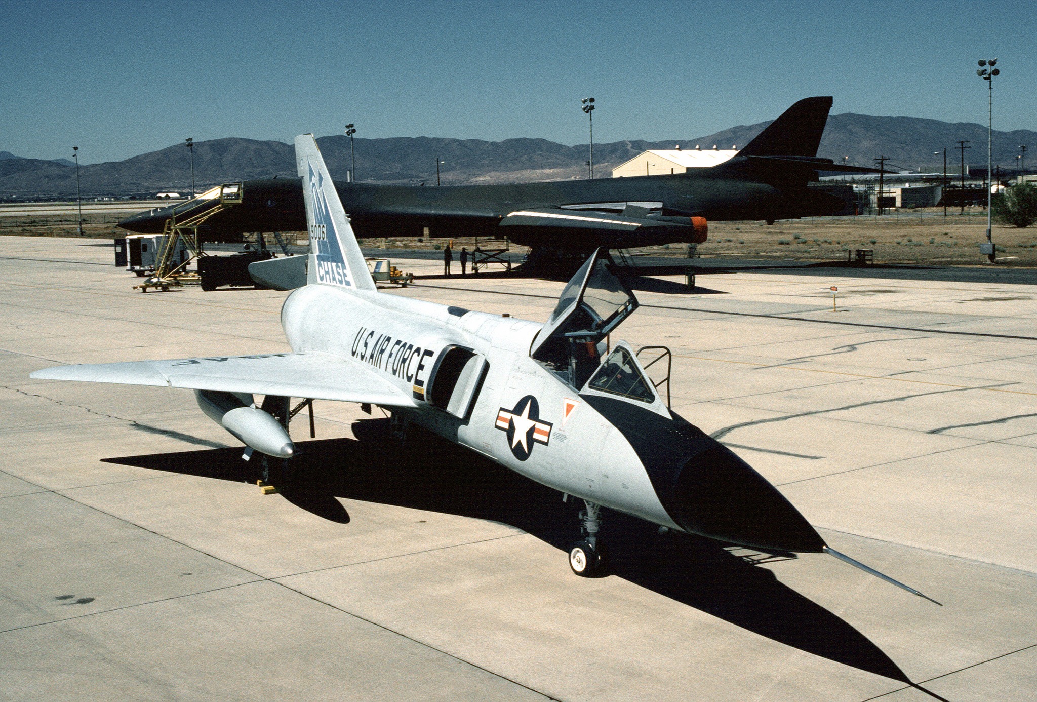 7/6/1990) An F-106A Delta Dart aircraft sits on the flight line at