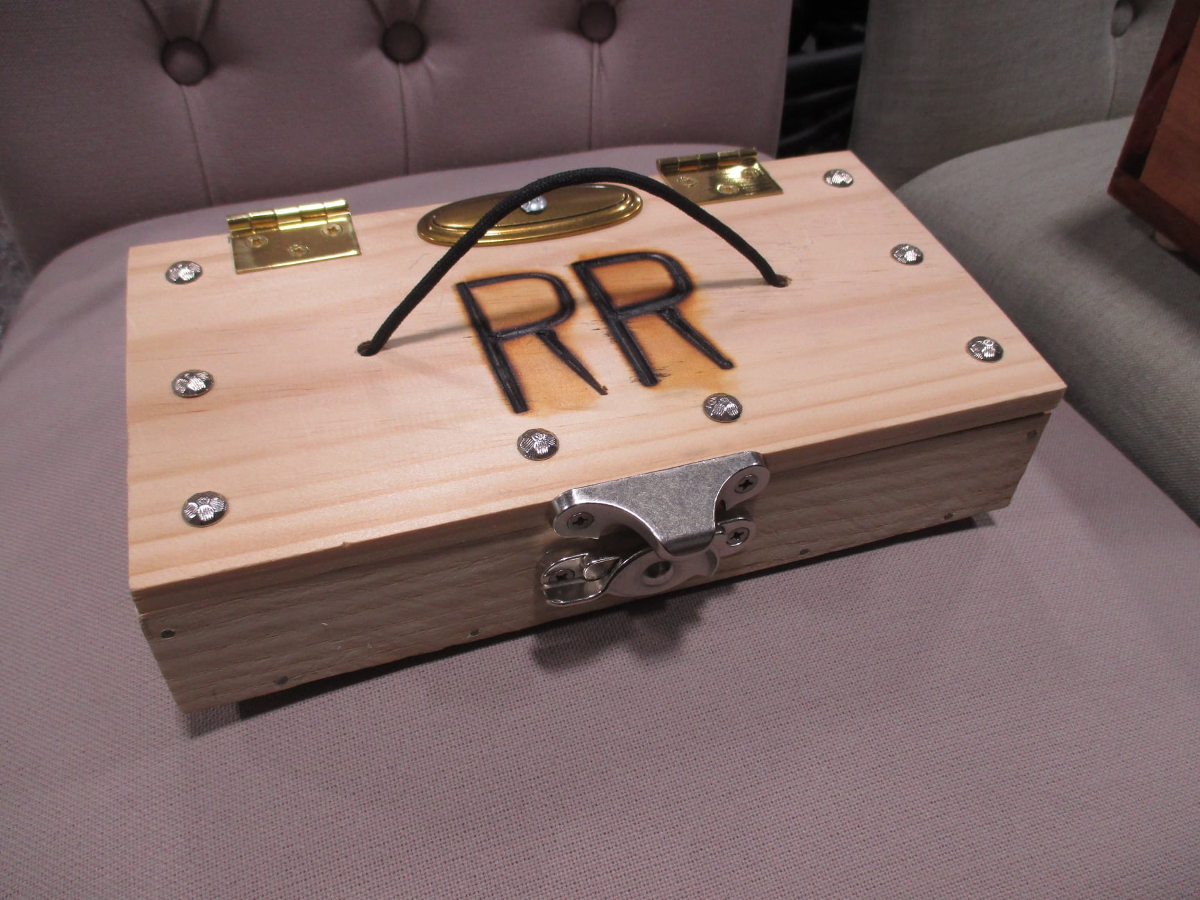 custom made wood tackle boxes Personalized Fishing Box, Gift for Fisherman Genuine leather pulls with D Where to get a wooden