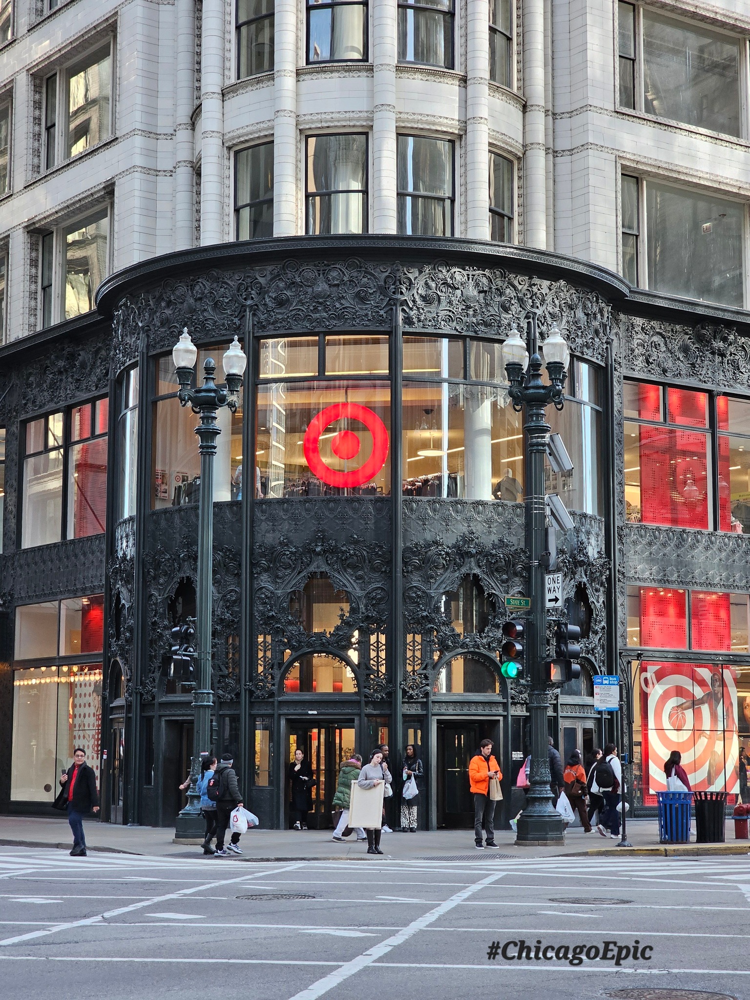 It's in the lower level of the former Carson Pirie Scott store.