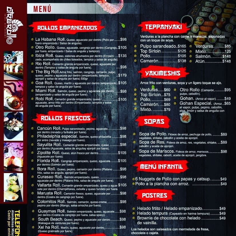 Otro Rollo - MENÚ OTRO ROLLO SUSHI - RESTAURANT !..🍱... | Facebook