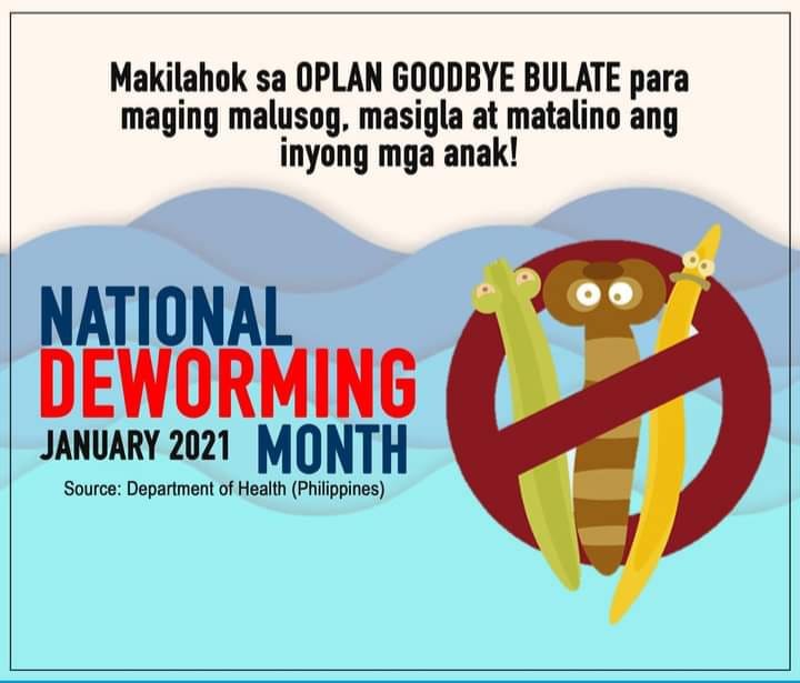 CHR - ANG BUWAN NG ENERO AY NATIONAL DEWORMING MONTH Makilahok sa ...