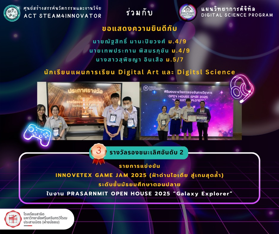 ACT - ขอแสดงความยินดีกับนักเรียนแผนการเรียน Digital Art แผนการเรียน ...
