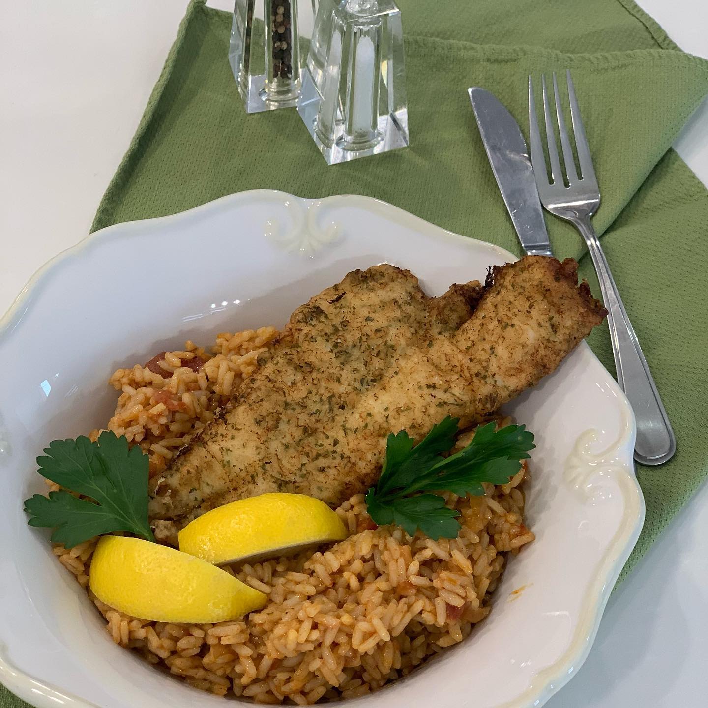 Sandi’s - Portuguese sole filets & Portuguese Rice, served with a ...