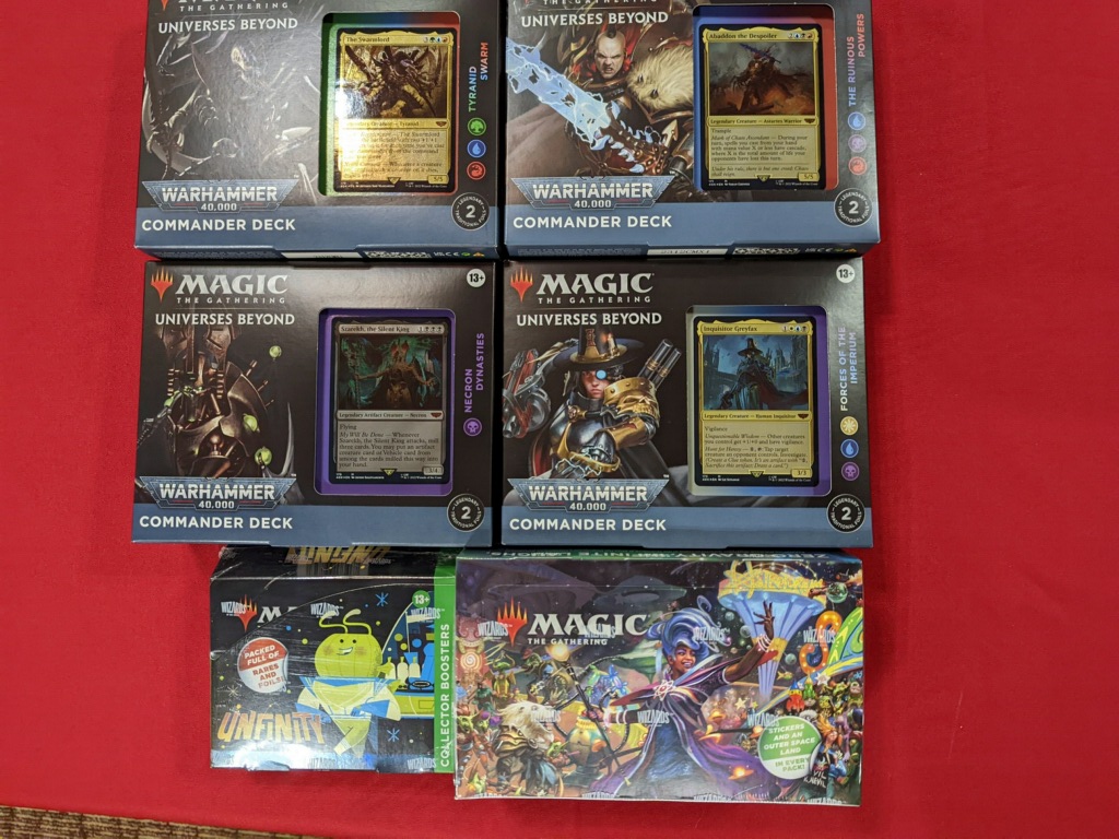 mtg unfinity commander decks Pick up all five from Magic: The Gathering's Ikoria: Lair of Behemoths set for 35% off Has anyone built an Unfinity