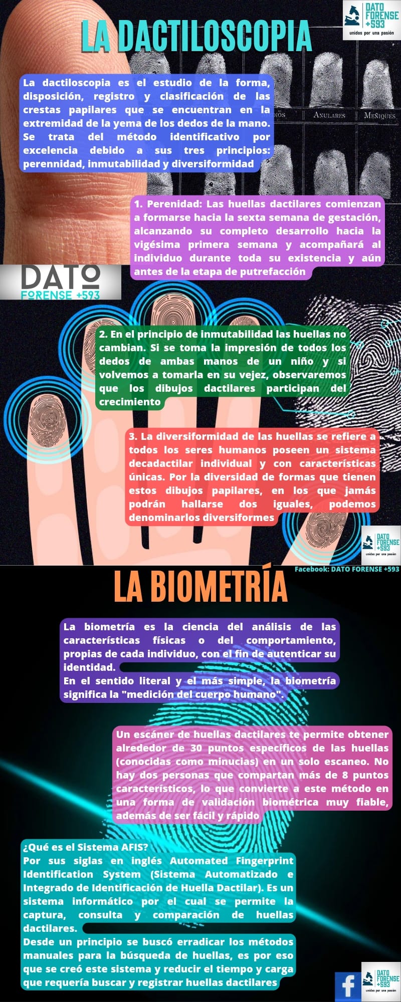 La Dactiloscopia y la Biometría 🧐🤔 La... - Dato Forense +593