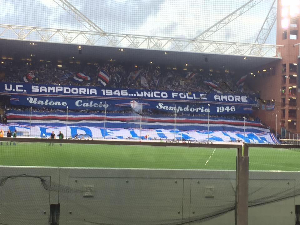 Écharpe De Football Sampdoria - Taille M, Occasion, Blucerchiata, Pour Les Supporters