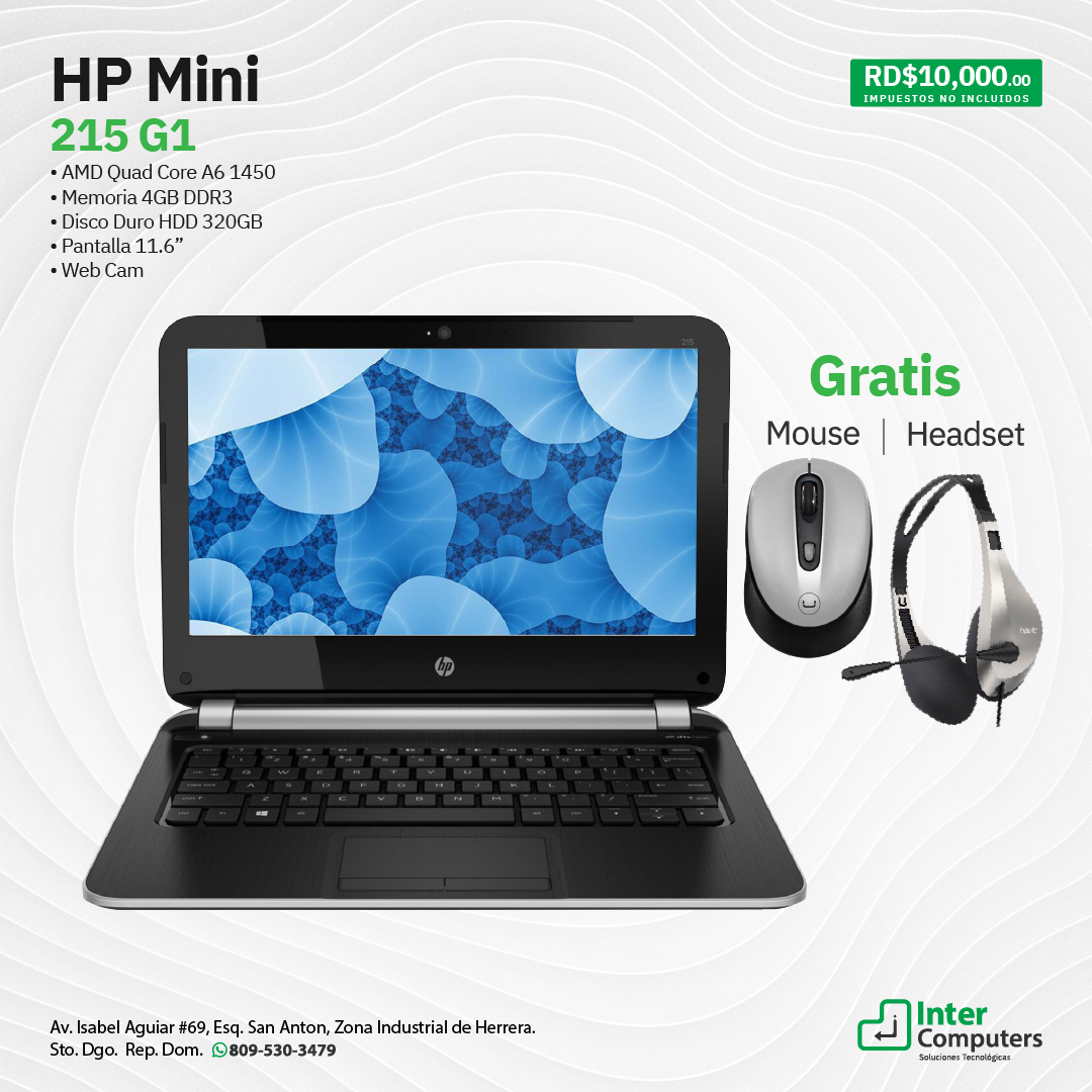 Inter Computers - Por la compra de una mini Laptop HP 215... | Facebook