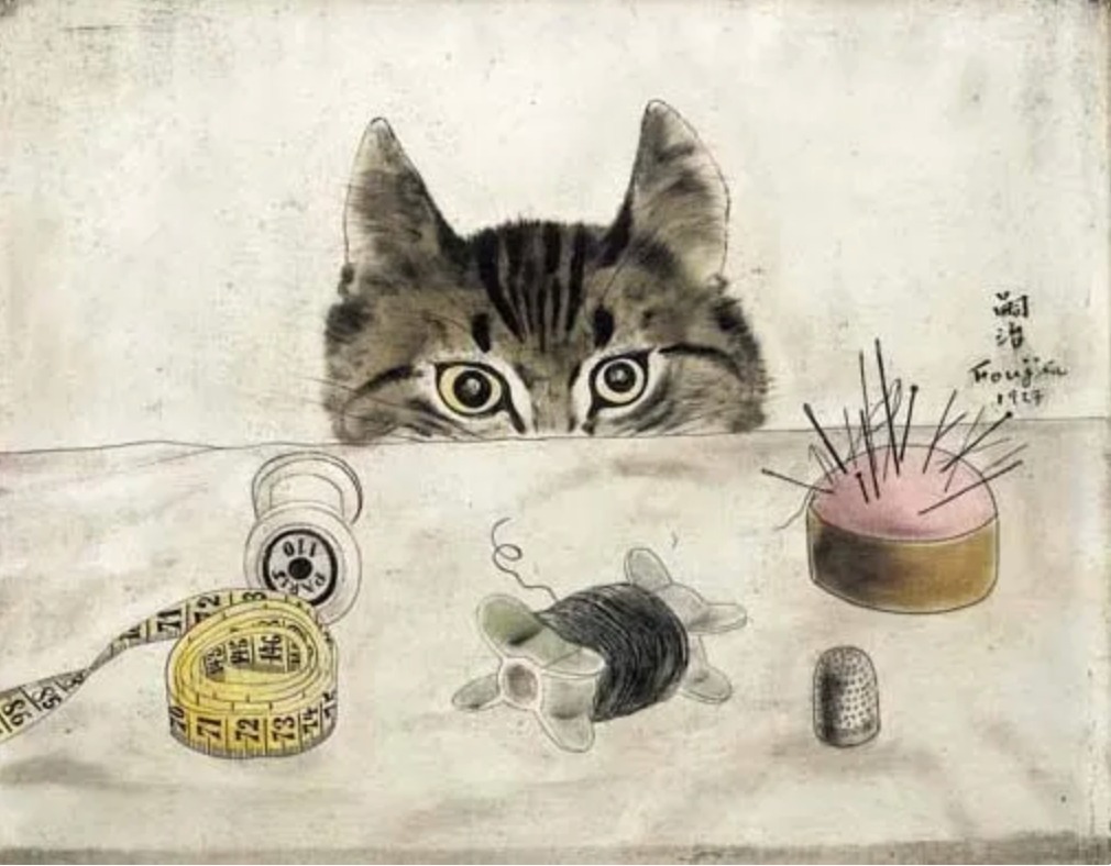 藤田嗣治、Leonard Fujita、『MYRRHA』 Leonard Tsuguharu Fujita's 1926 artwork The White Cat
