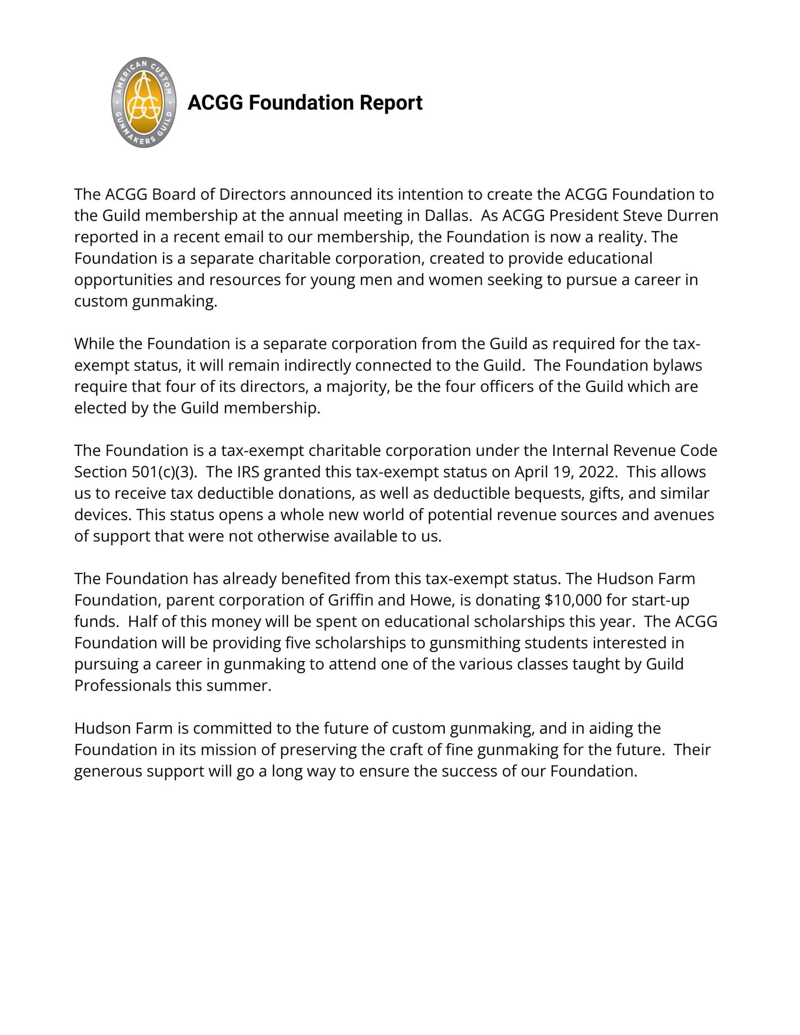 An exciting update from... - American Custom Gunmakers Guild | Facebook