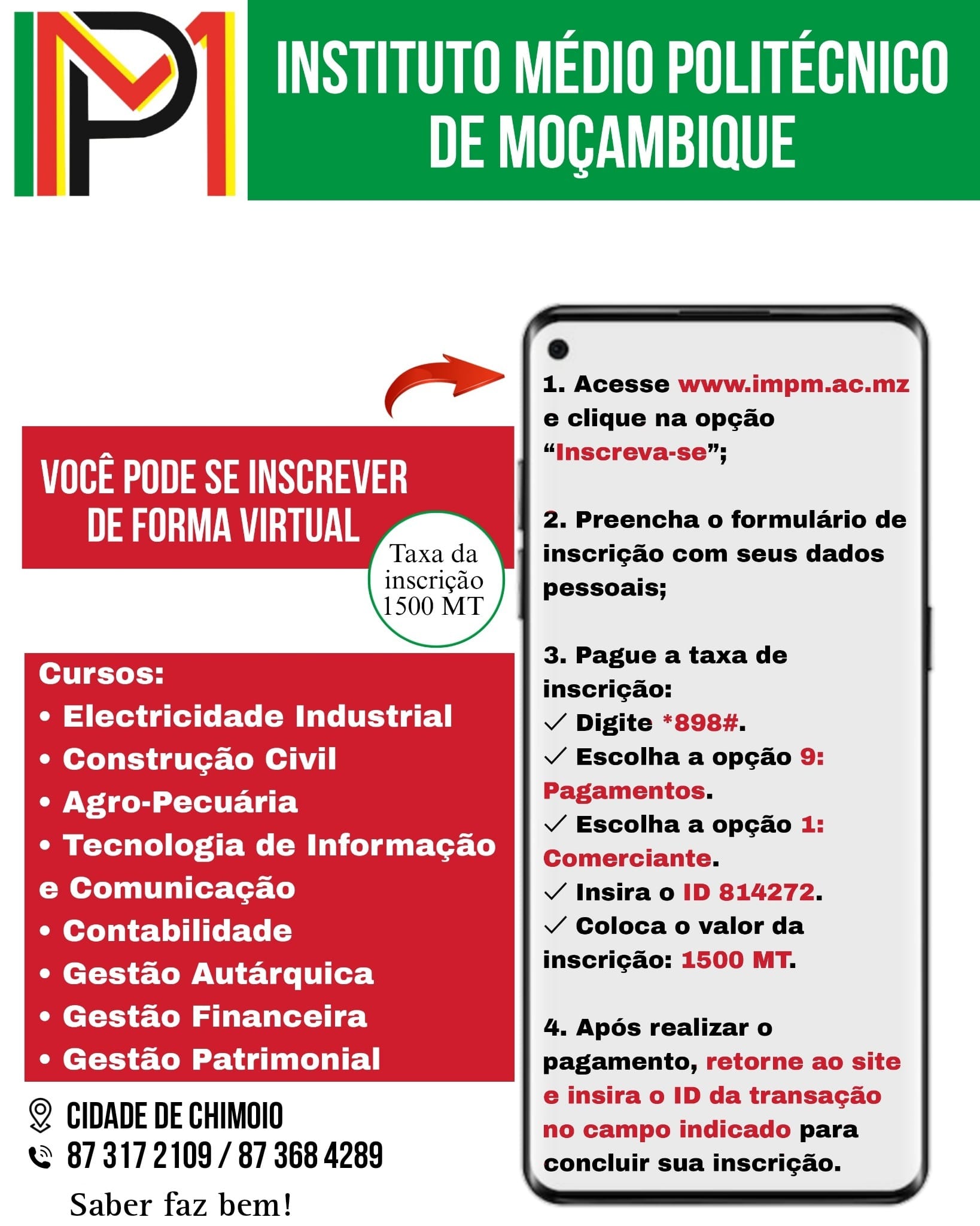 IMPM - ATENÇÃO! Instituto Médio Politécnico de Moçambique (IMPM) | Facebook