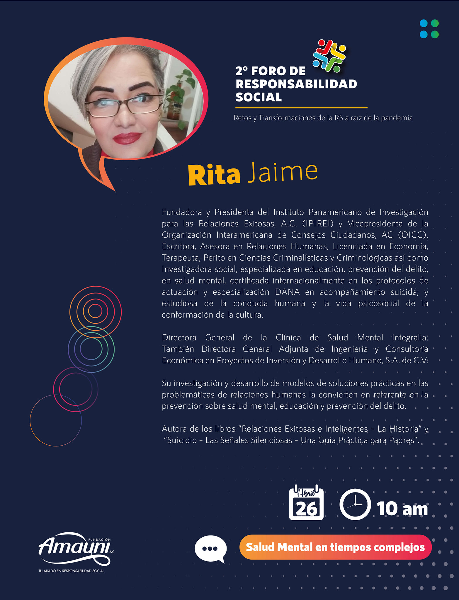 Amauni, - Conoce a Rita Jaime de la Clínica de Salud Mental Integralia ...