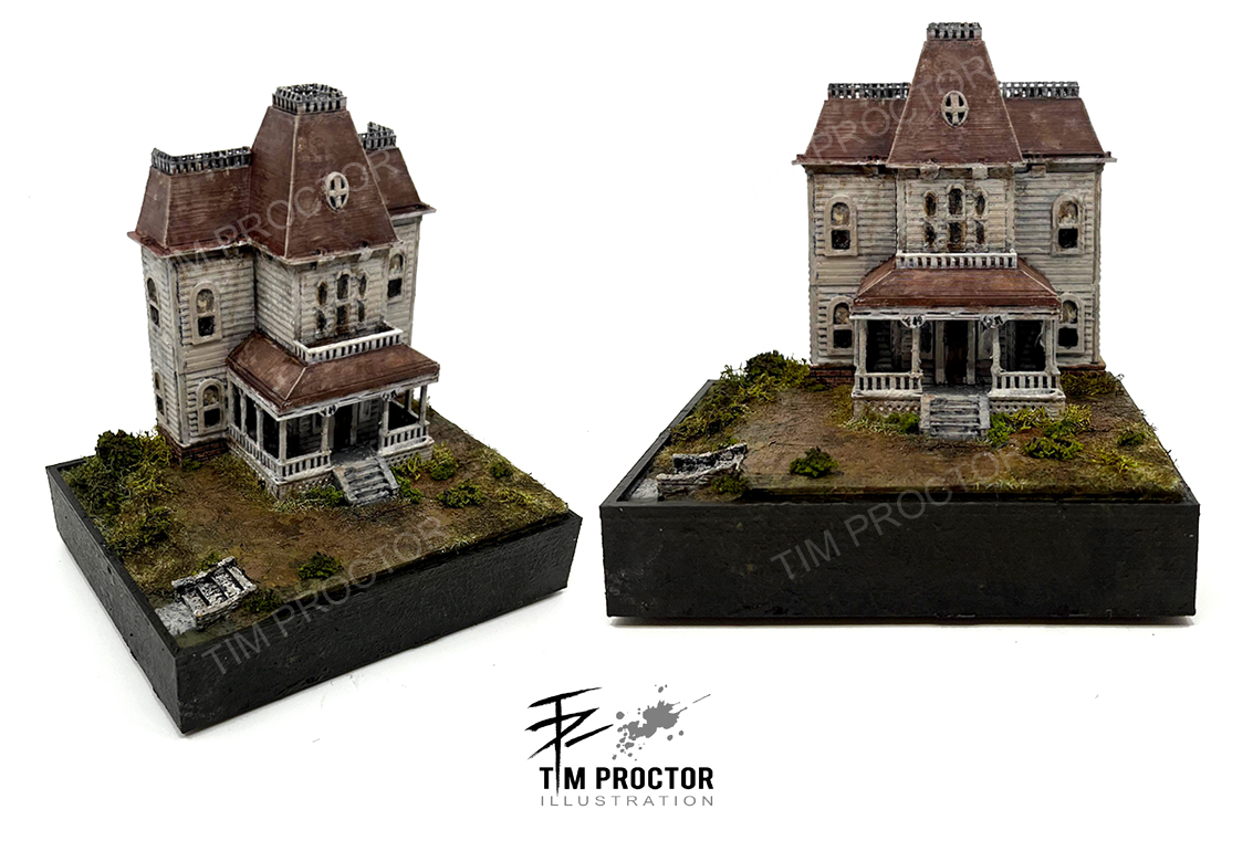 Psycho Bates Mansion Diorama Construction and Details