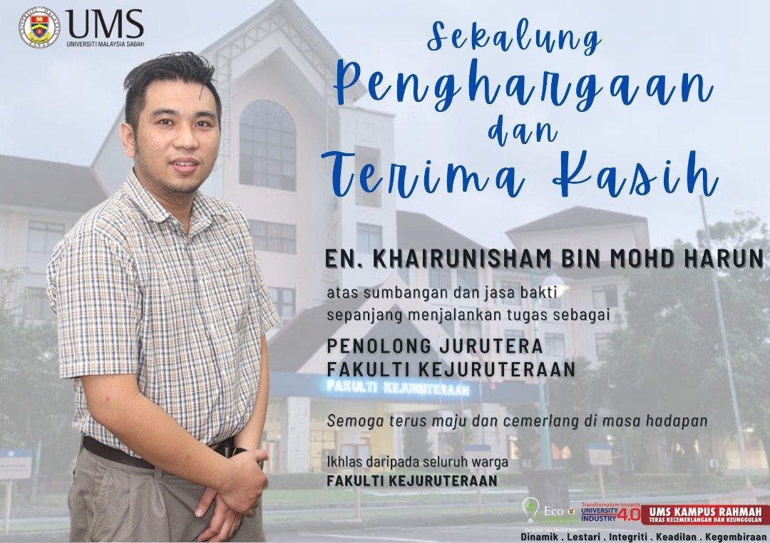 Fakulti Kejuruteraan UMS - Sekalung penghargaan dan terima kasih kepada ...