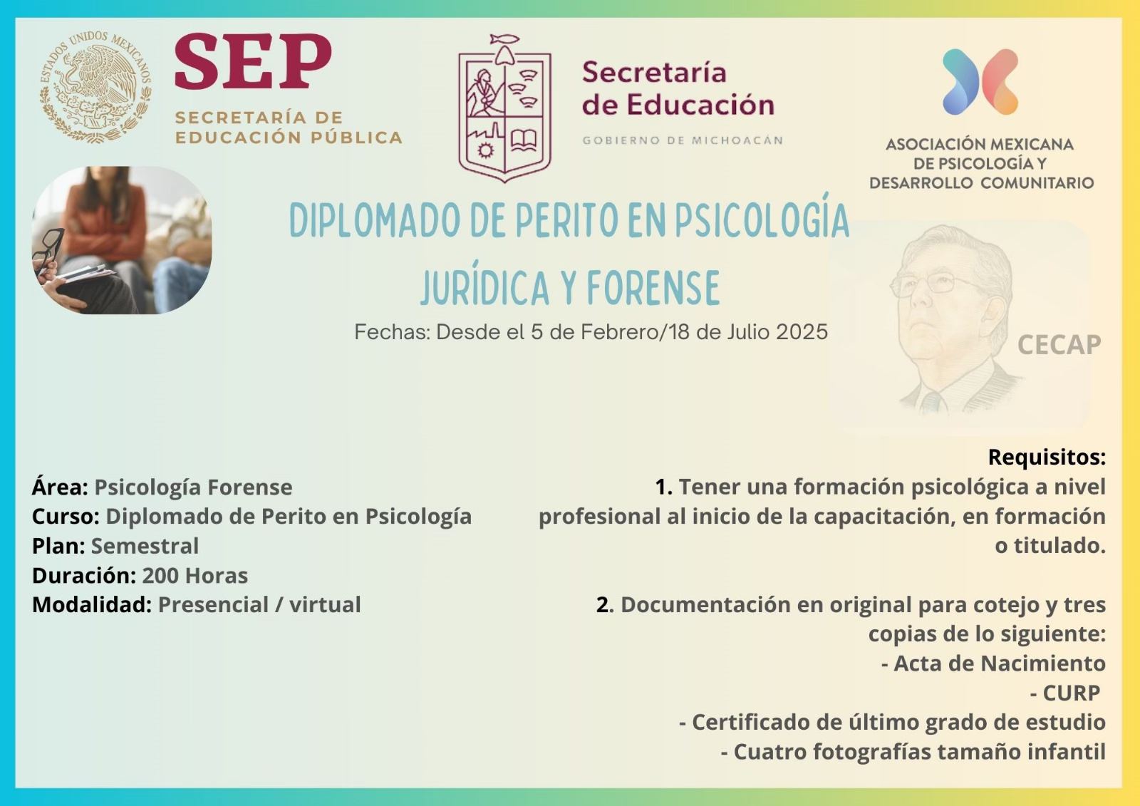 Diplomado de Perito en psicologia jurídica y forense