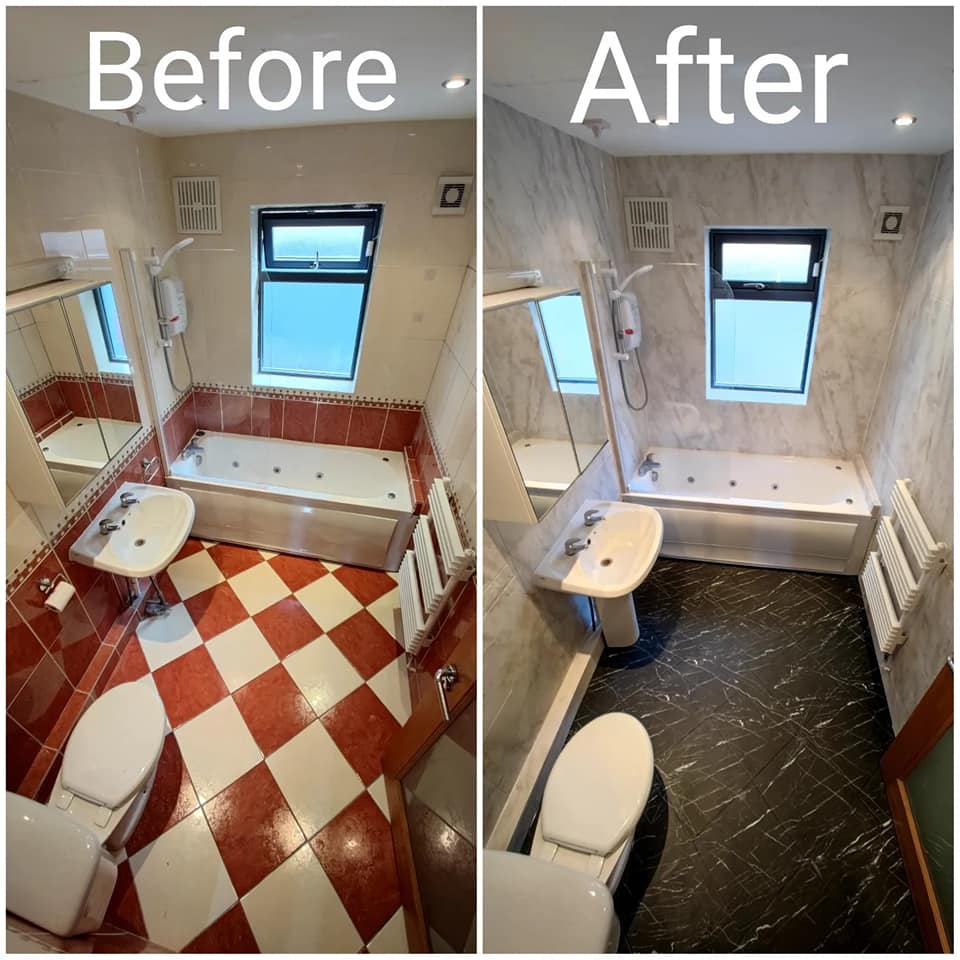 IWrap Design - We wrapped from original tiles to marble...