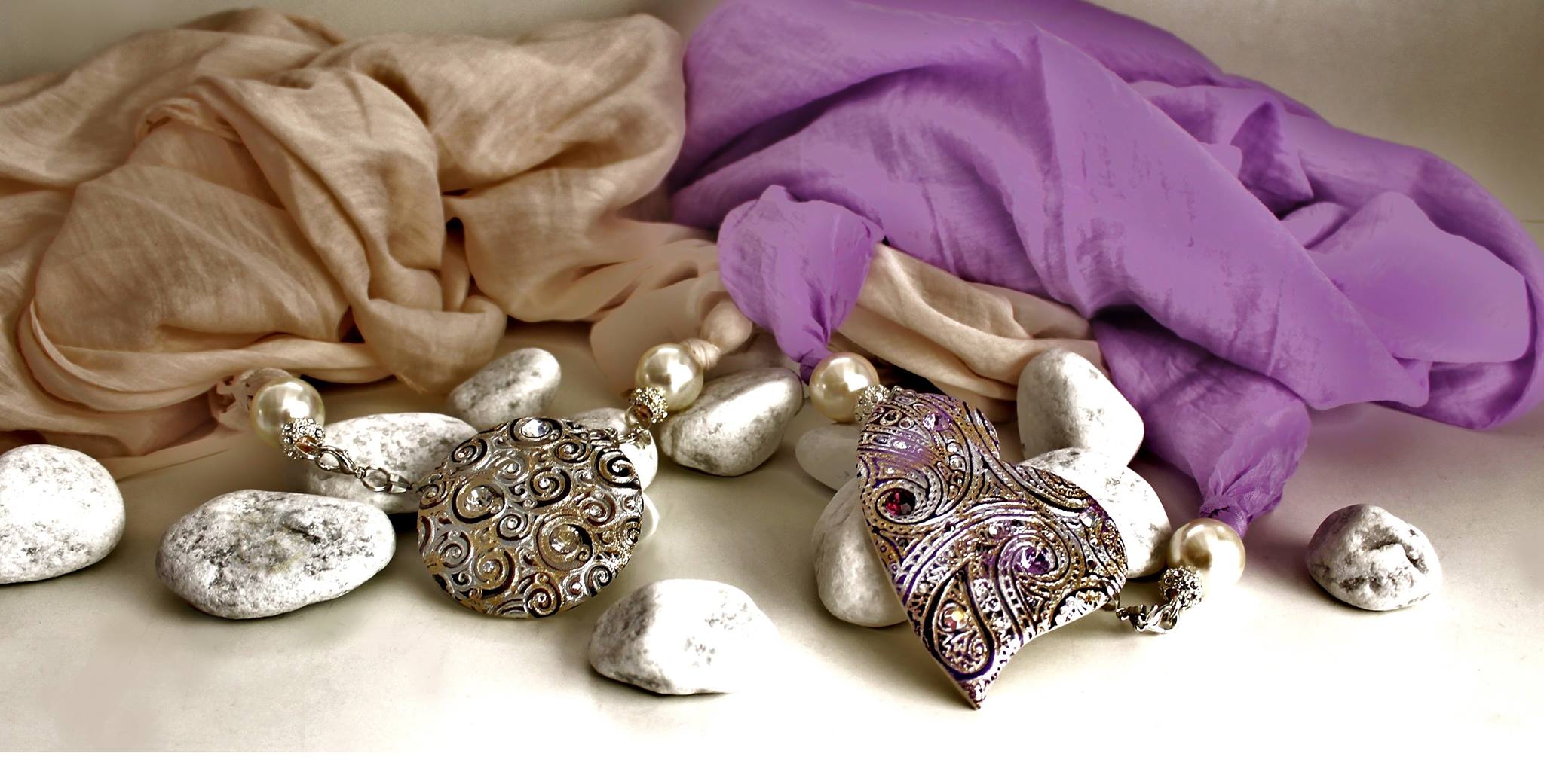 Collana vintage in argento sterling con perline rotonde da 24 pollici - Italia