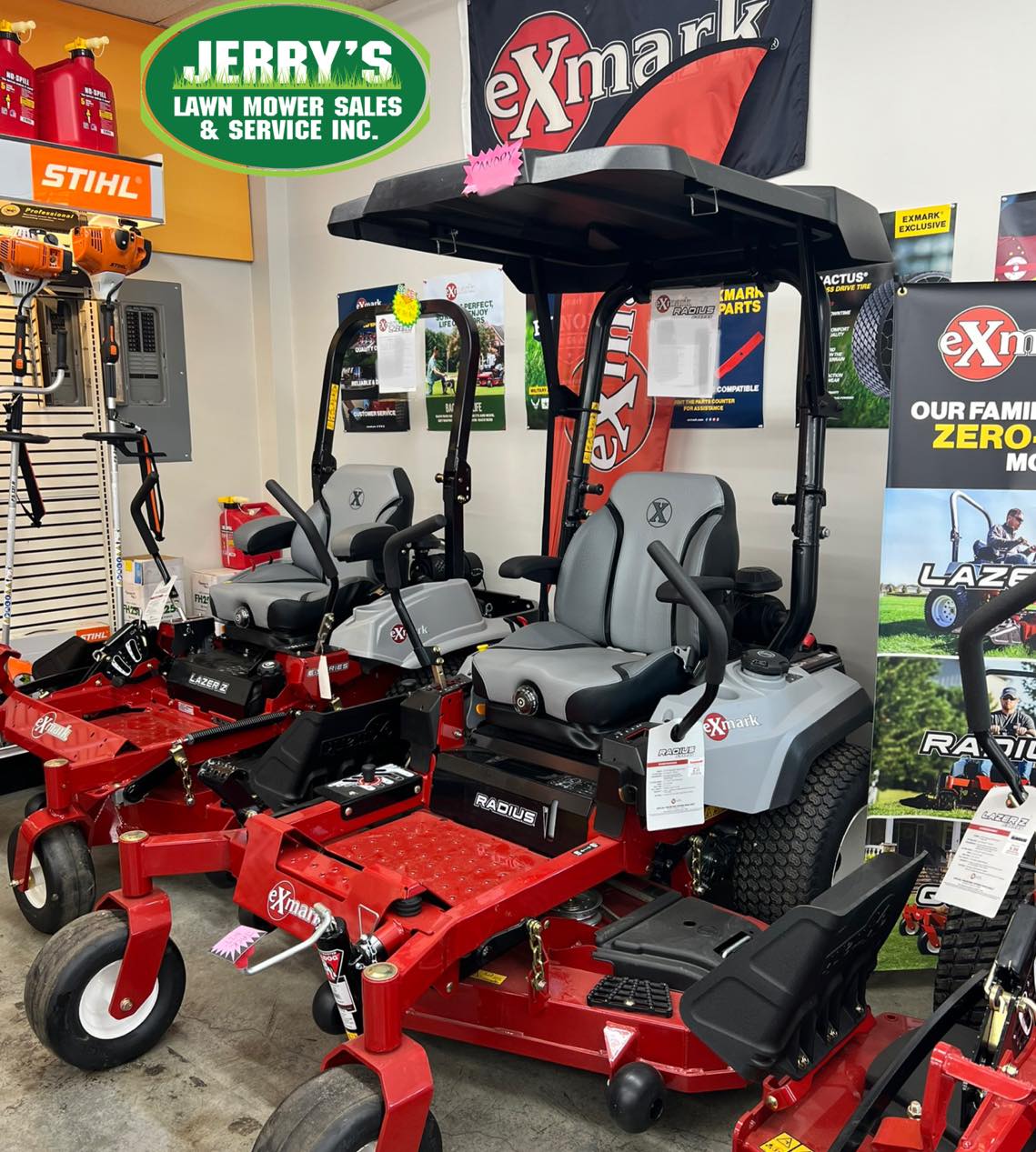 The Exmark Radius E-Series, equipped with its powerful collection