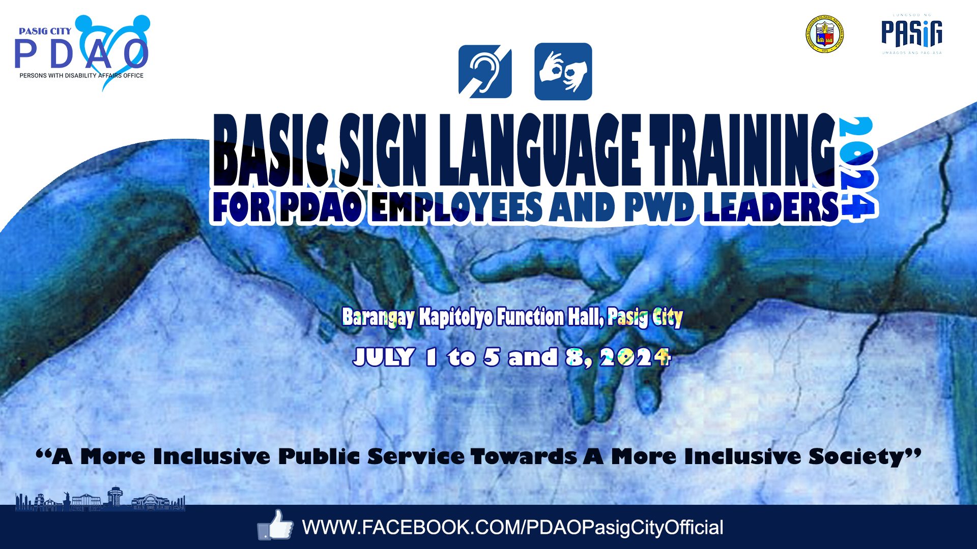 Pasig City PDAO - WHAT: Basic Sign Language Training 2024... | Facebook