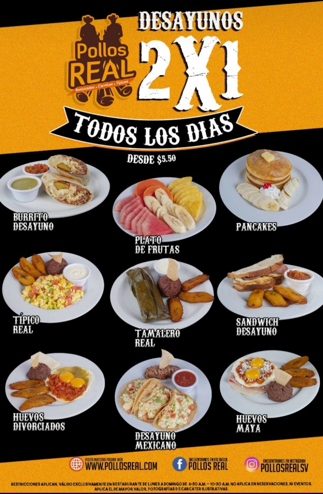 Pollos Real - 🤠 La gran variedad de desayunos al 2x1... | Facebook