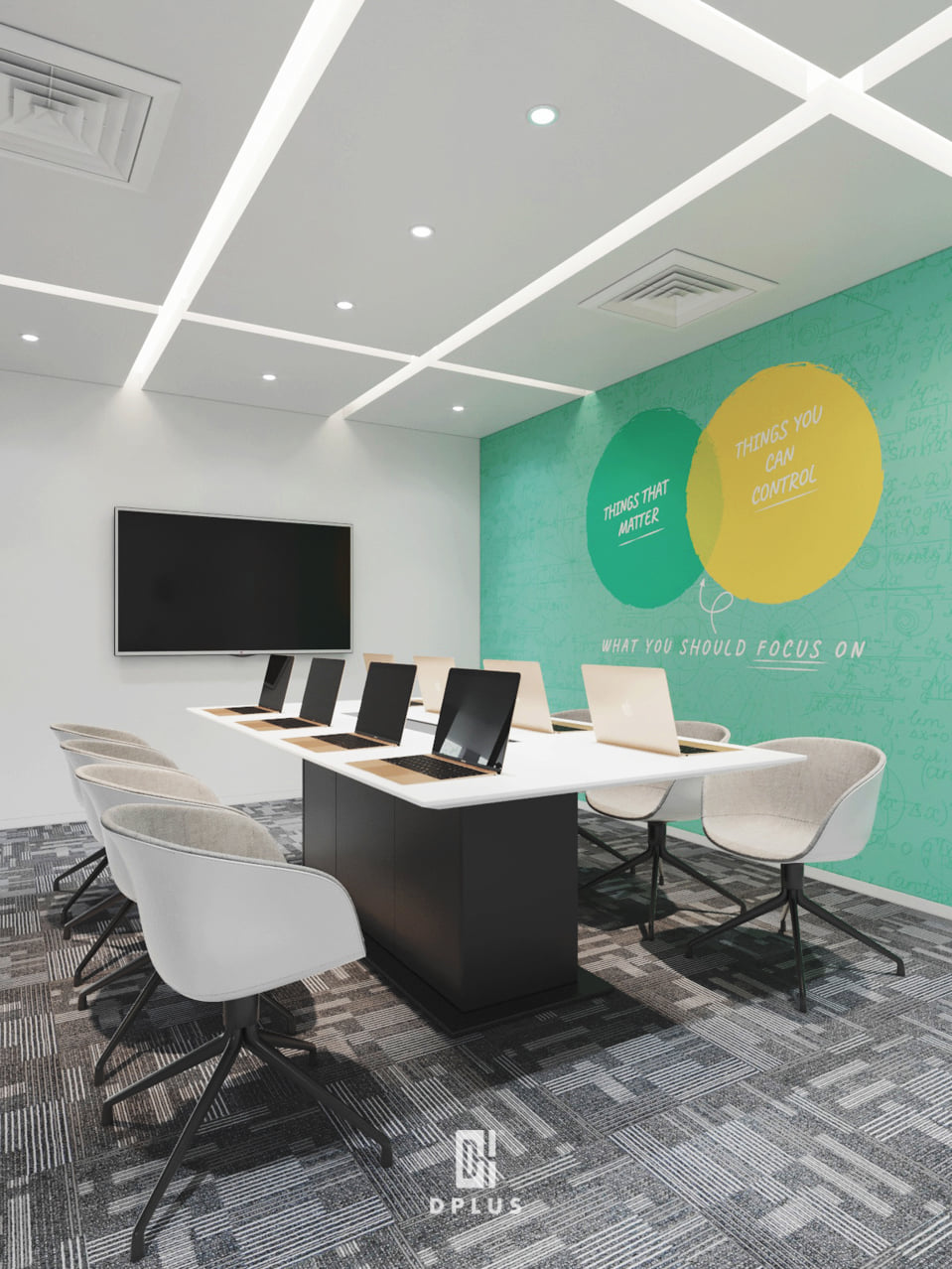DPLUS Vietnam - Khu vực phòng họp. Thiết kế và render bởi DPLUS Việt ...