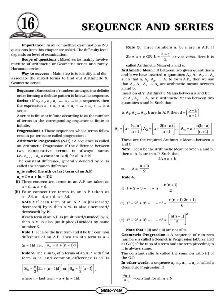 maths notes and tricks | SSC Mathematics Solved Papers Sequence ...