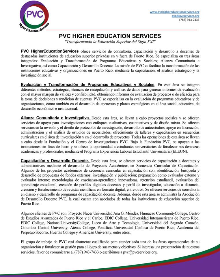PVC Higher Education Services - Conoce los servicios de PVC en ...