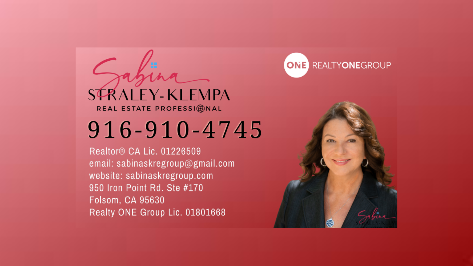Sabina Straley-Klempa Realtor | Folsom CA