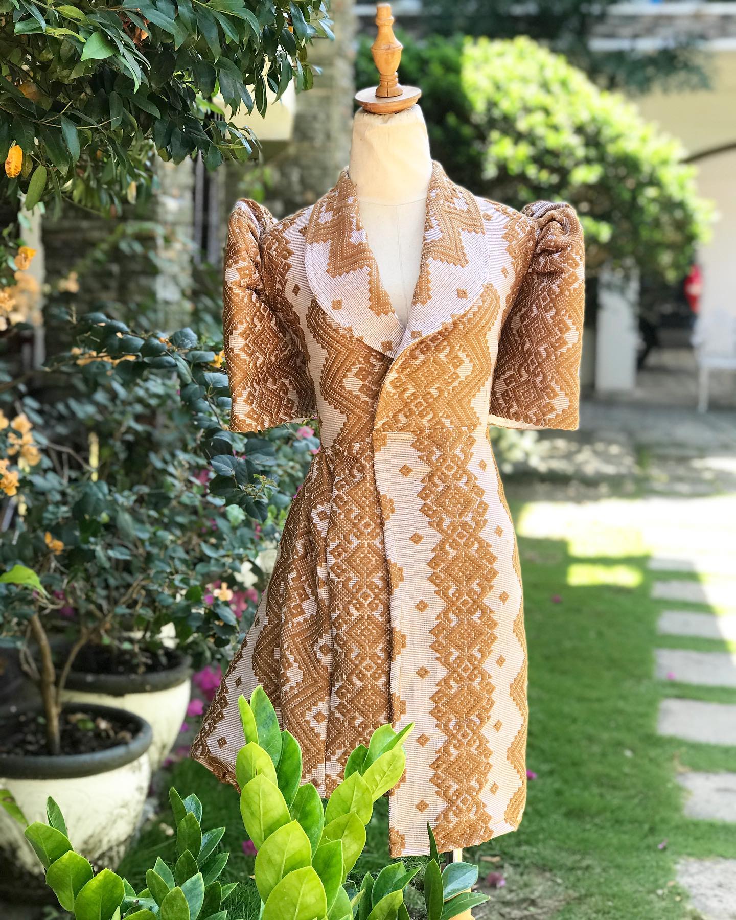 House of Abel - Custom made Inabel filipiniana High-low...