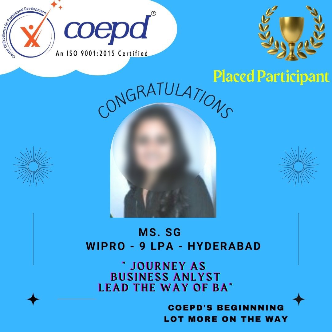 Our #Our Placement... - Business Analyst Training at COEPD