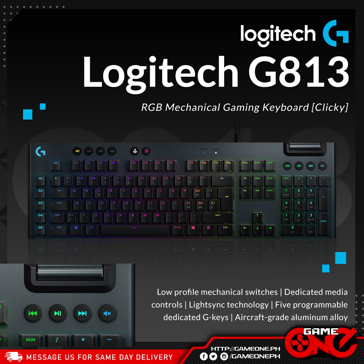 Logitech G813 Low-Profile Mechanical Keyboard is incredibly