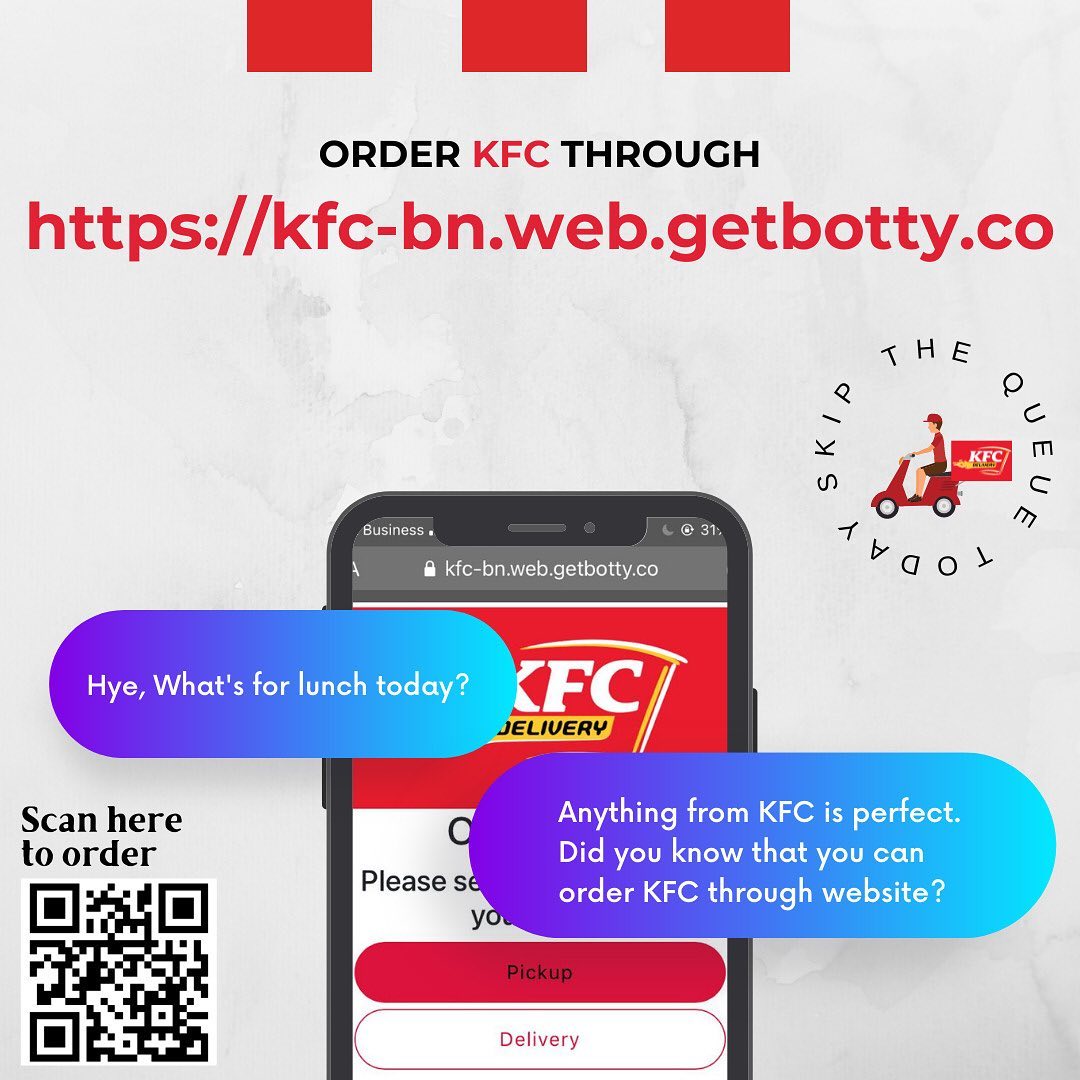 Borneo - Get KFC delivered to your doorstep with just one click! Scan ...
