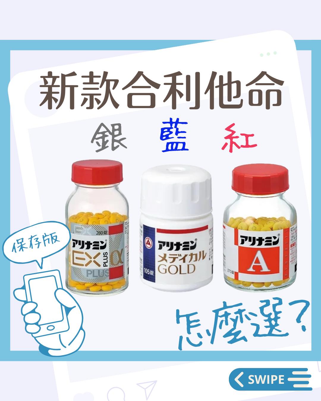 新款合利他命怎麼選？銀、藍、紅色合利他命特點是什麼，成分、價格比一比🤔輕鬆... - 多和夢 Dokodemo 日本購物商城 | Facebook