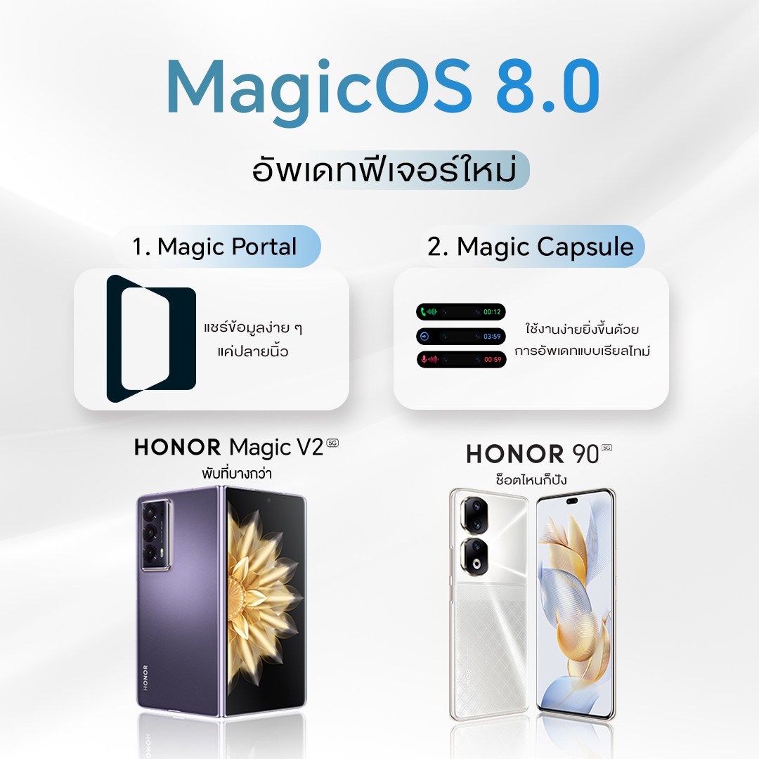 HONOR Thailand - MagicOS8.0 อัพเดทฟีเจอร์ใหม่ สำหรับรุ่น... | Facebook
