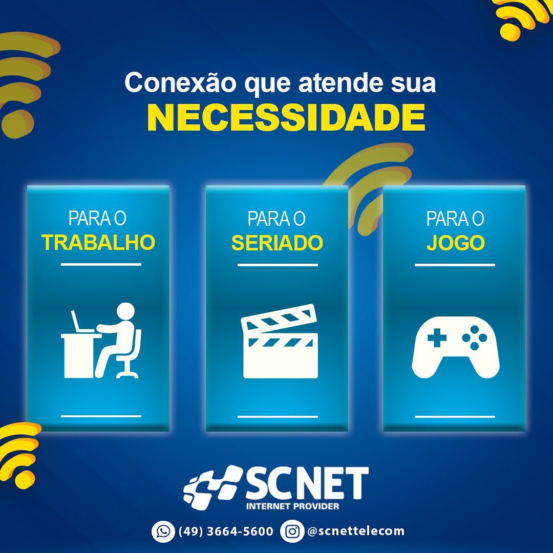 SCNET - Nós temos a melhor conexão para a sua necessidade!🤩 ️ Para ...