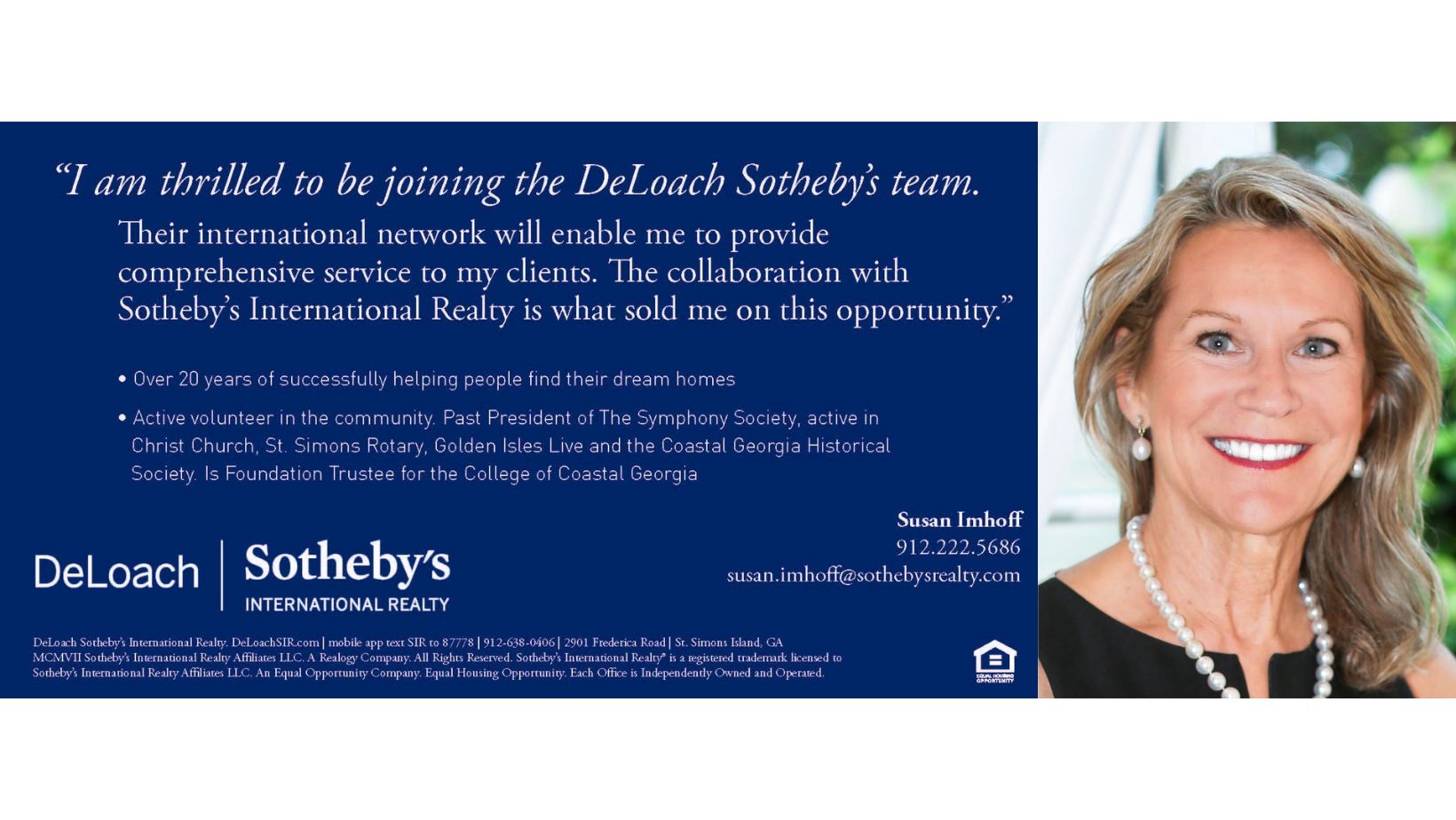Susan Imhoff - Realtor, DeLoach Sothebys International Realty | Saint ...