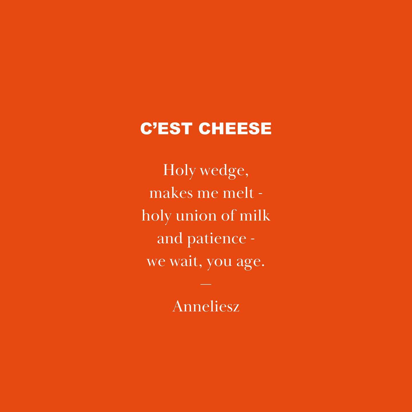 A cheese poem for your Friday 🏼🧀... - The Cheese Merchant