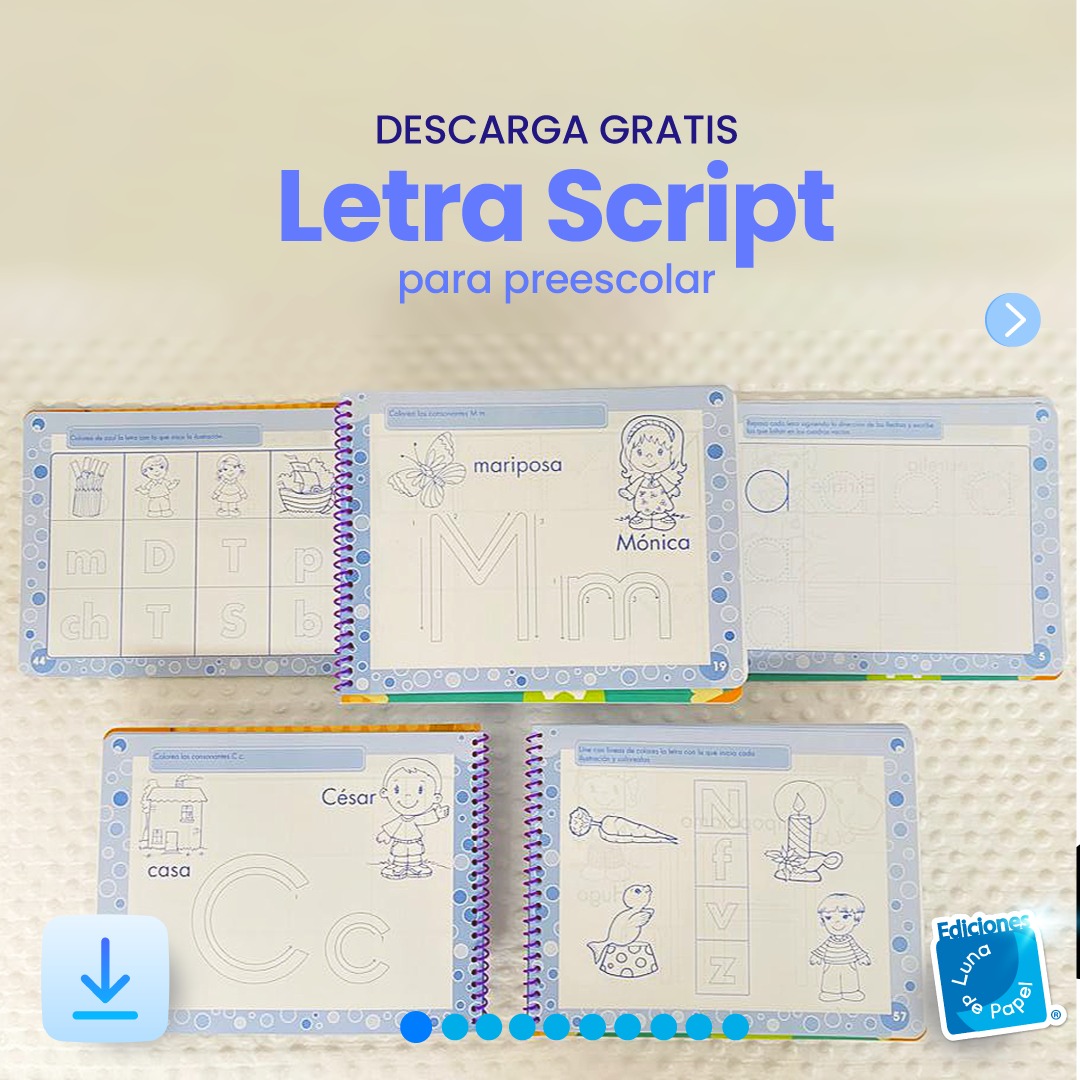 Luna de Papel - Letra #Script para peques Deja una ☺️ en...