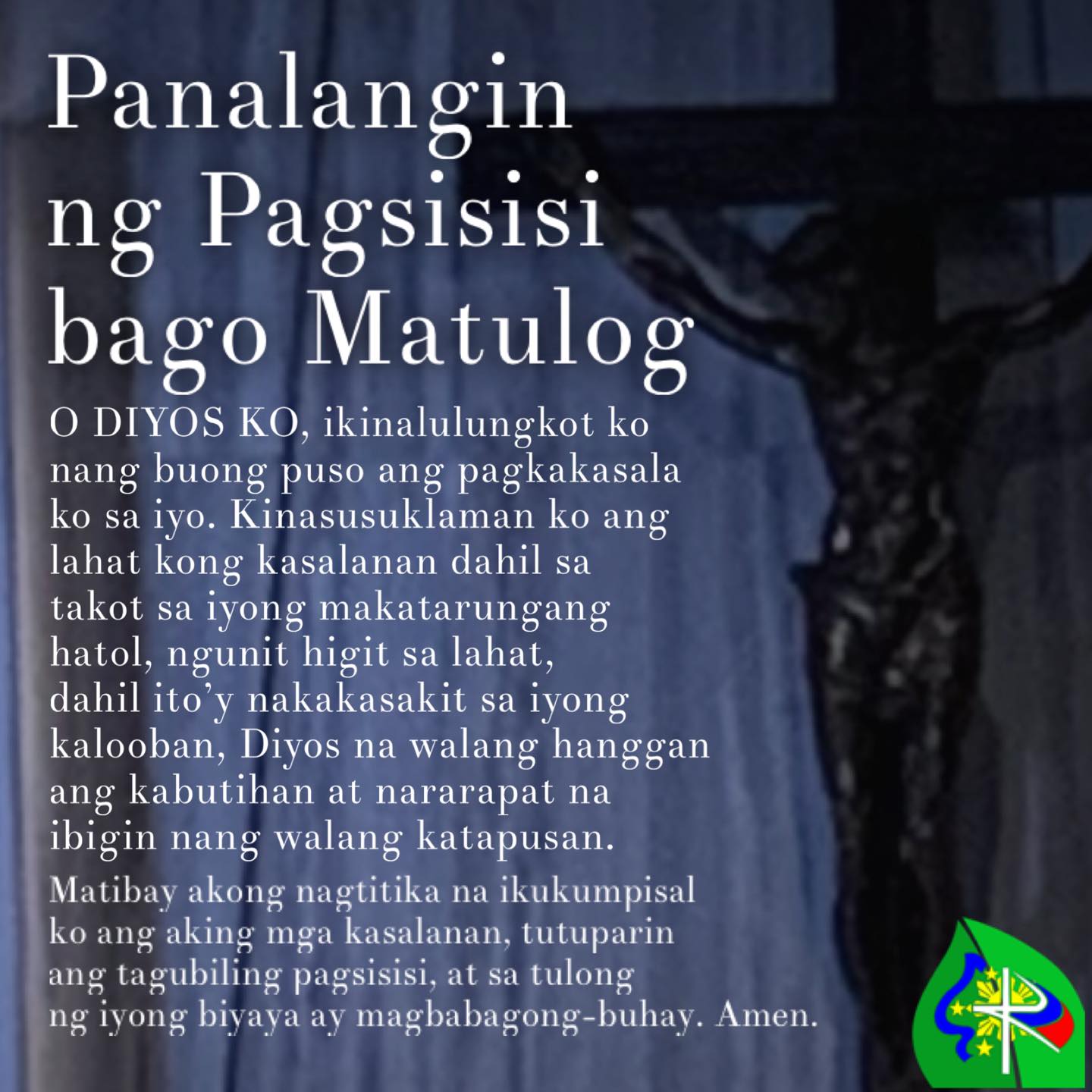 100% - PANALANGIN NG PAGSISISI BAGO MATULOG. 🙏 +Sa ngalan ng Ama, at ng ...