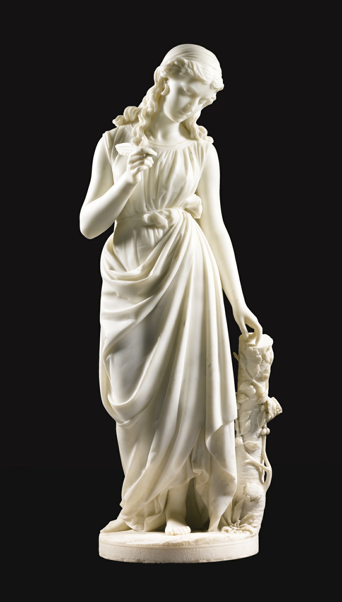 【中古】イタリア製 V.Tessaro 女性像 フィギュリン酸 高さ33cm 中古】イタリア製 V.Tessaro 女性像 フィギュリン酸 高さ33cm 中古