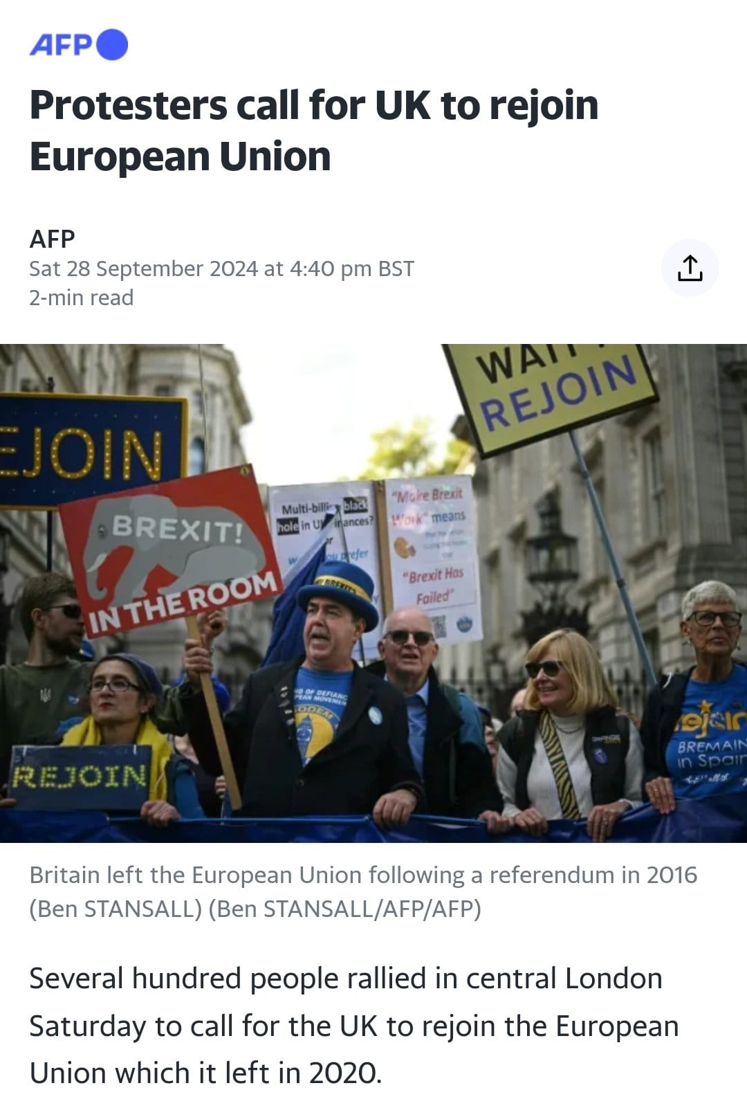 Resurgence News - The 'Rejoin EU' rally yesterday where...