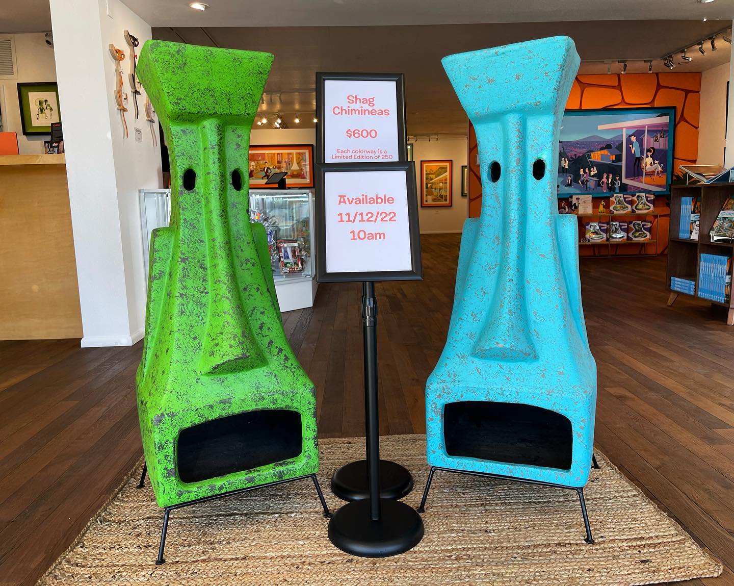 Today's the day! Shag Chimineas are available at our Palm Springs