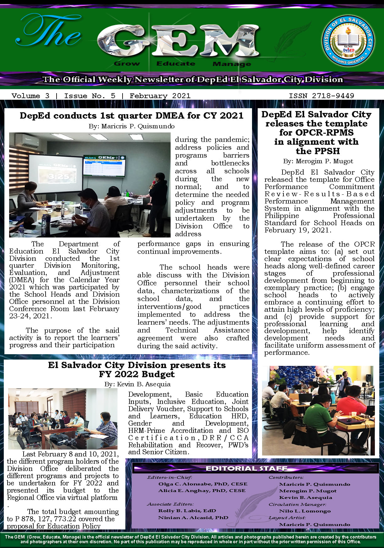 The GEM Newsletter Volume 3,... - DepEd Tayo El Salvador City