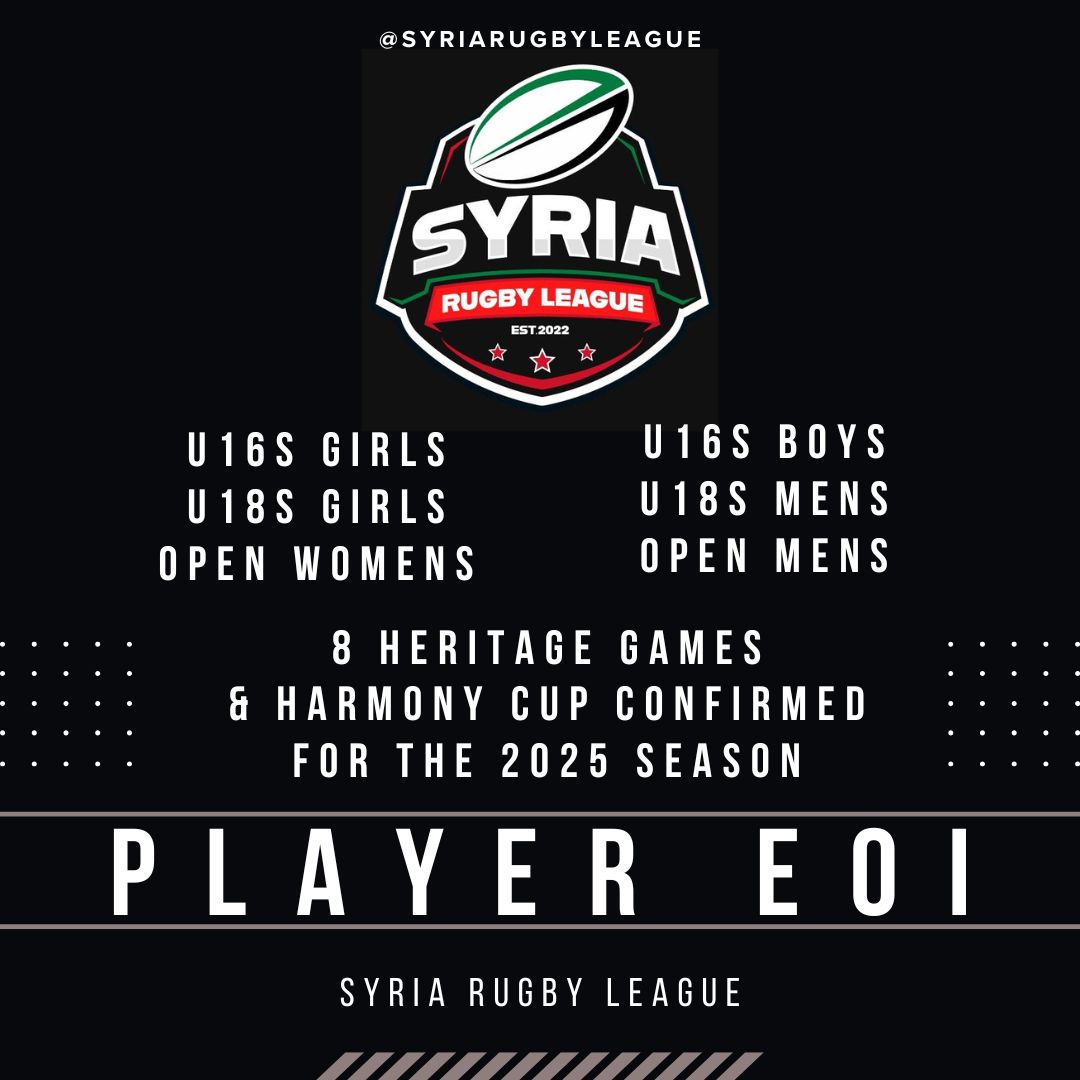 🚨 PLAYER EOI – 2025 SEASON 🚨 Syria... - Syria Rugby League | Facebook